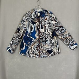 Chicos Sz 3 No-Iron Top Women Plus Sz 16 XL Work Wear Casual Comfortable Paisley